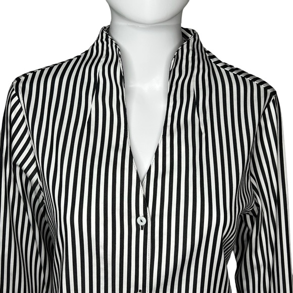 Foxcroft Non Iron Stretch Button Up Vertical Stripe 8 - Picture 2 of 7